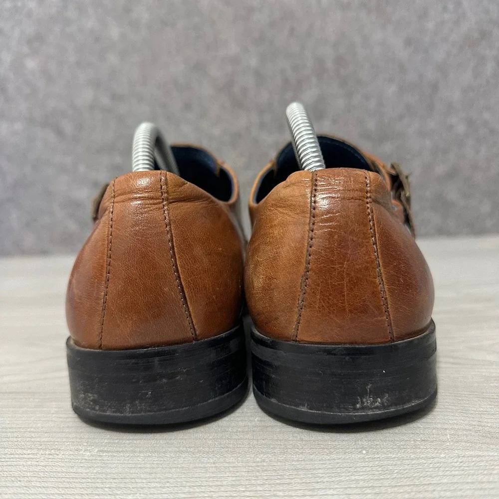 Steve Madden Bowen Mens Size 9 Brown Leather‎ Double Monk Strap Dress Shoes